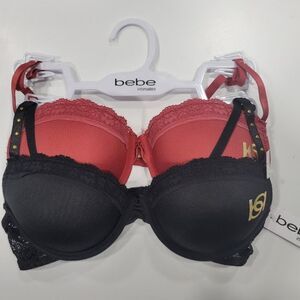Bebe Intimates 34C Padded Lace Underwire Bra Set
